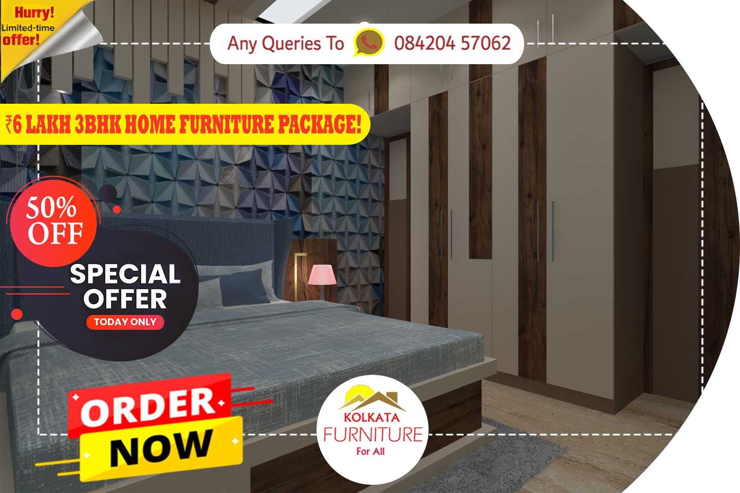 6 lakh 3 bhk furniture set price in india