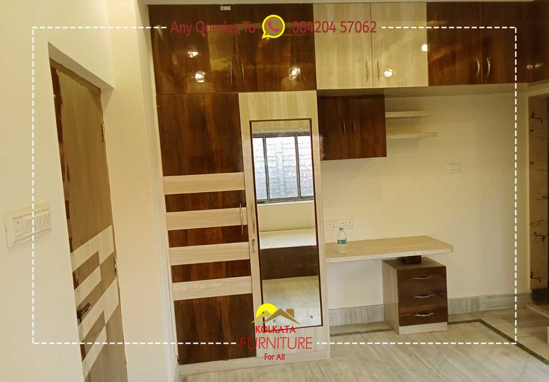 9 ft by 9ft wardrobe with study table & mirror price ₹60000